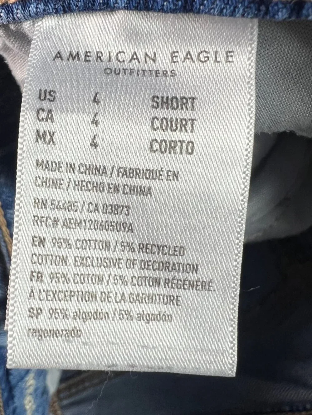 American Eagle Jeans Women's 28x27* Baggy Skater Blue Distressed Denim Tag 4S